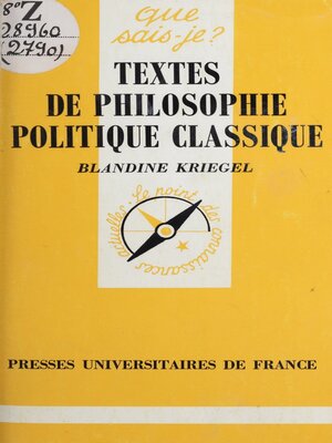 cover image of Textes de philosophie politique classique